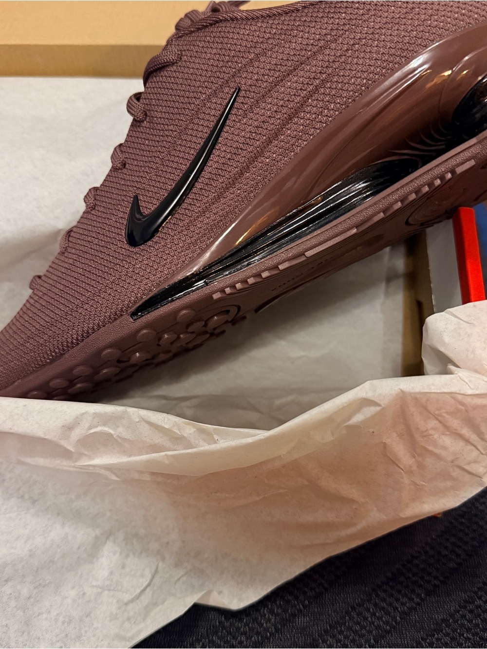 Nike woman’s Maroon/Brown Air Max Style Sneakers with Black Swoosh